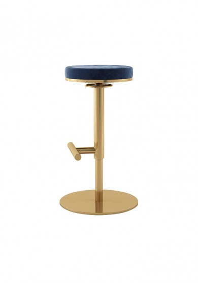 Aiden Bar Stool H65-80cm - Grey Velvet